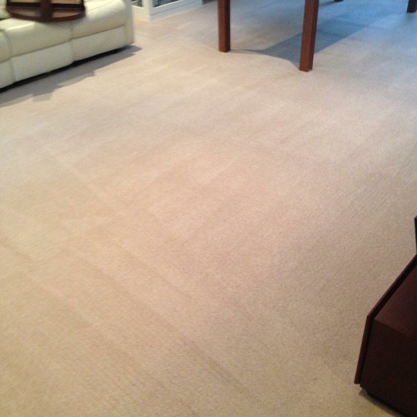 Freshly cleaned cream carpet through a Tweed Coast living room